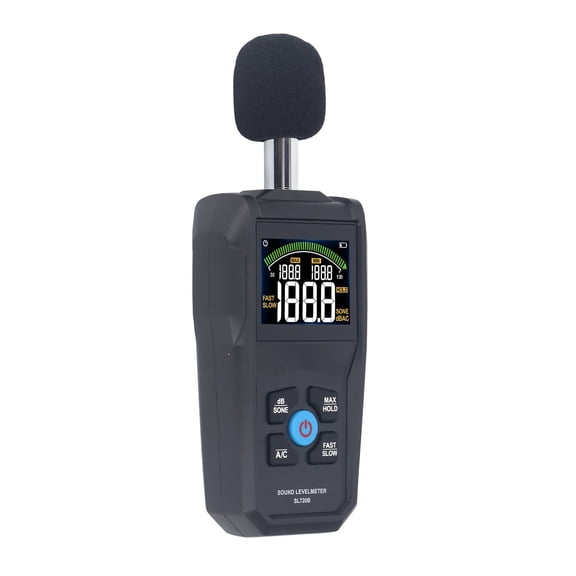 MESTEK Noise Measure Device 30 to 130dB Digital Color Backlight Screen Sound Level Meter 7.68 inches / 19.5 cm