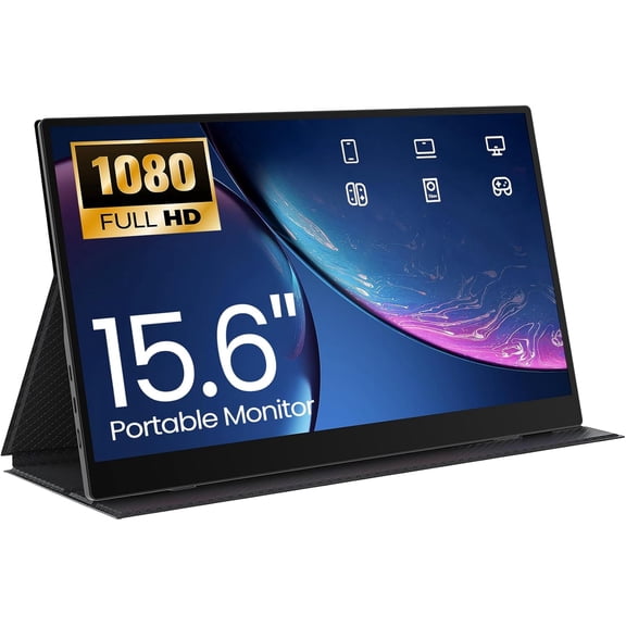MESWAO 15.6" Portable Monitor FHD 1080P IPS USB-C HDMI, Plug and Play External Screen for Laptop, Phone, Mini PC & Game Console