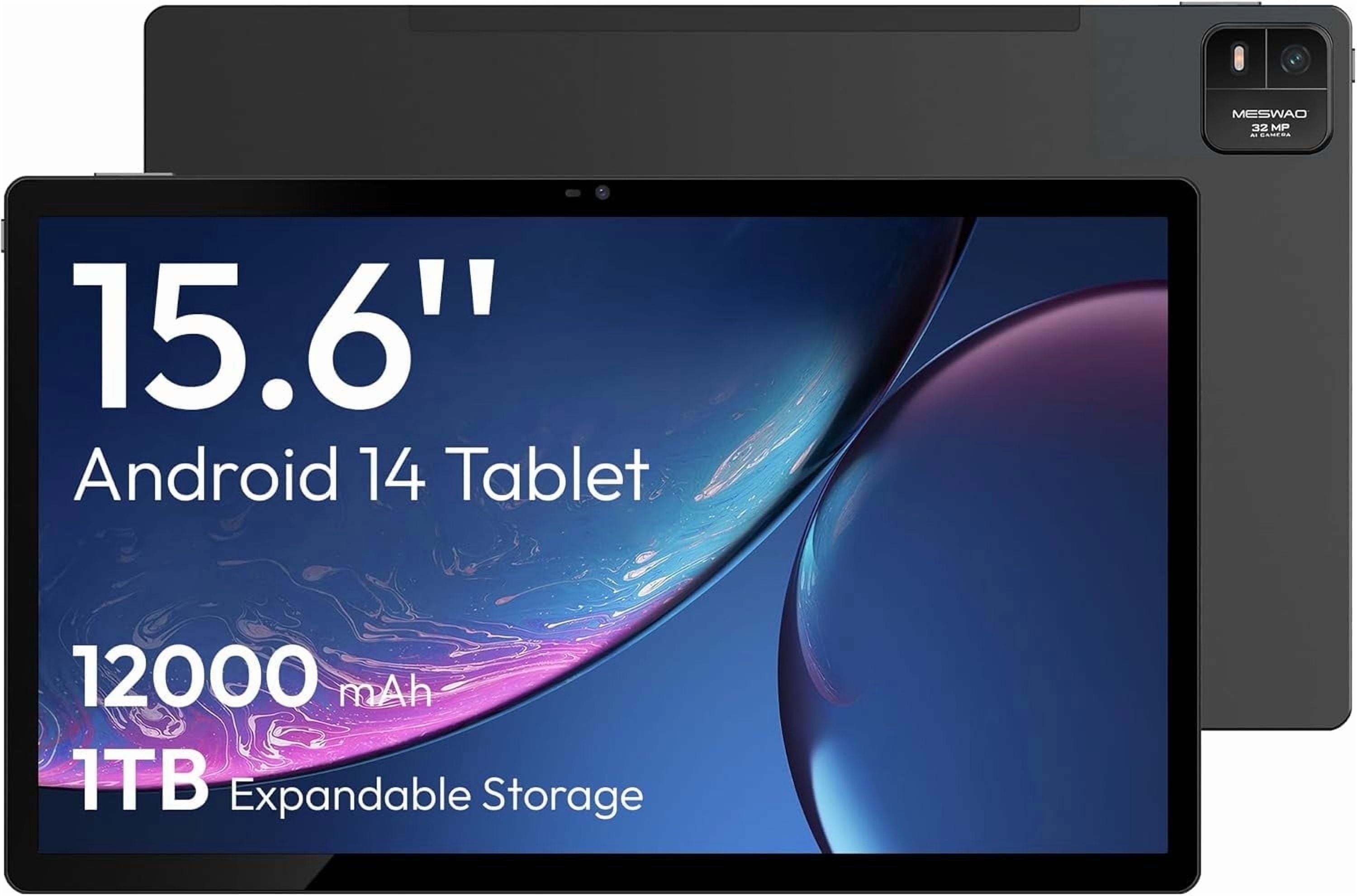 MESWAO 2025 15.6 Inch Android 14 Large Tablet, FHD IPS Helio G99