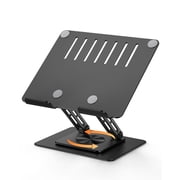 MESWAO 360 Swivel Aluminum Tablet Stand, Ergonomic Foldable Desk Mount for Portable Monitor iPad iPhone Up to 16.5", Black