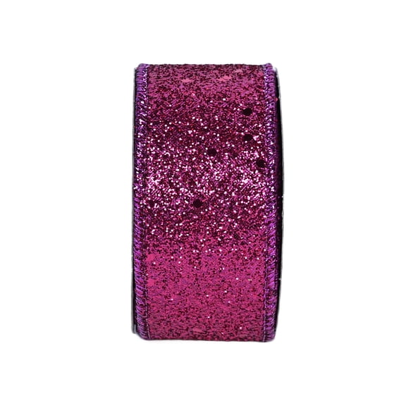 Gwen Studios 1.5" Hot Pink Glitter Wire Ribbon, 3 yards