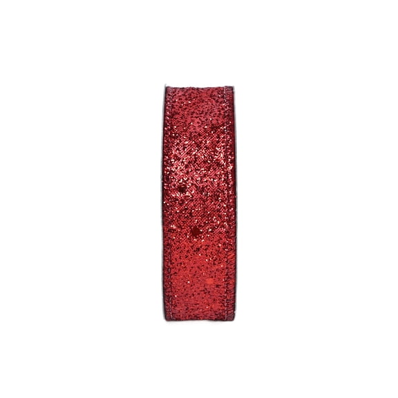 Gwen Studios 7/8" Glitter Metallic Red Ribbon, 3 yards
