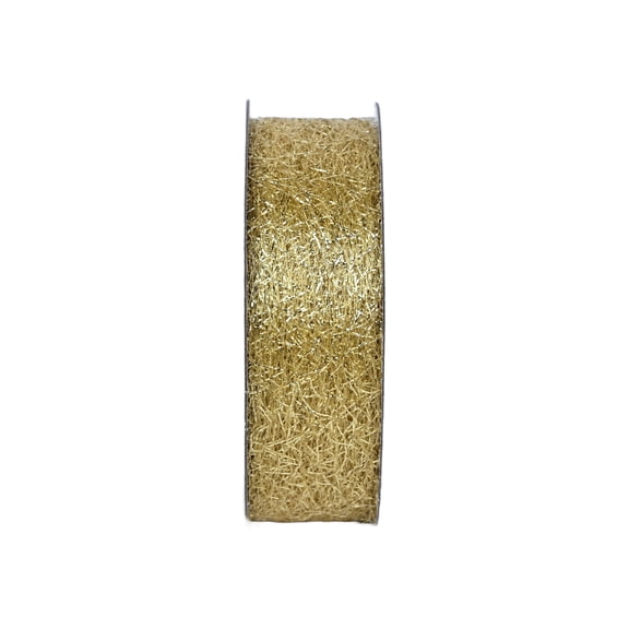 Gwen Studios 7/8" Glitter Metallic Gold and Natural Ribbon, 3 yards