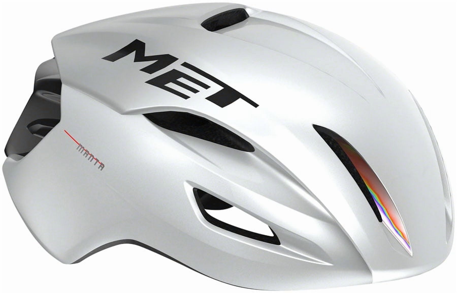 MET Manta MIPS Road Tri/TT Helmet In-Mold EPS Glossy White Holographic, Small