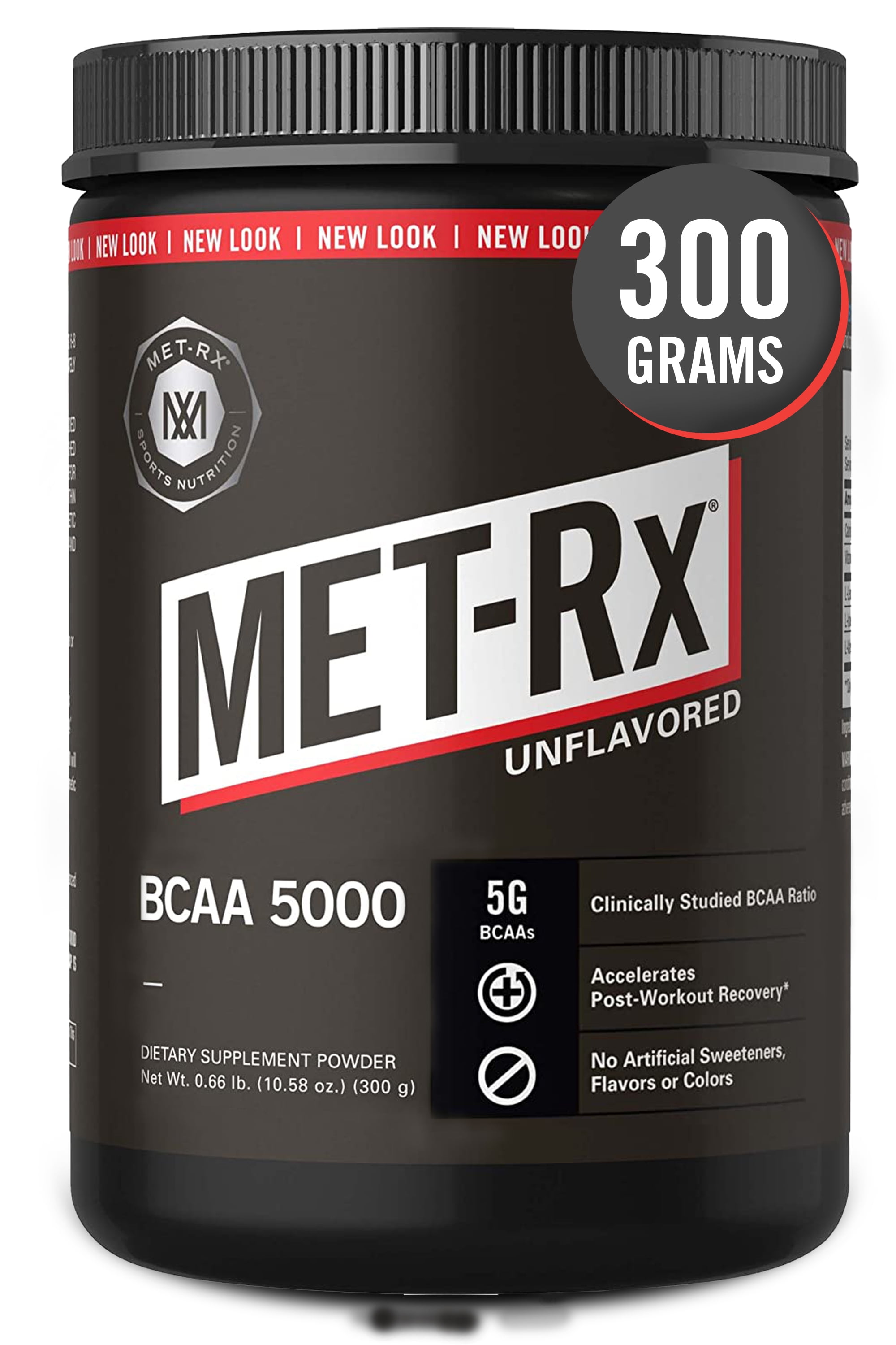 MET-Rx BCAA 5000 Powder, Unflavored, 5g BCAAs, 0.66 Lb