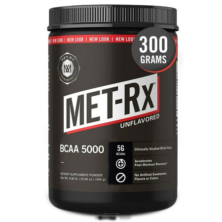 MET-Rx BCAA 5000 Powder, Unflavored, 5g BCAAs, 0.66 Lb