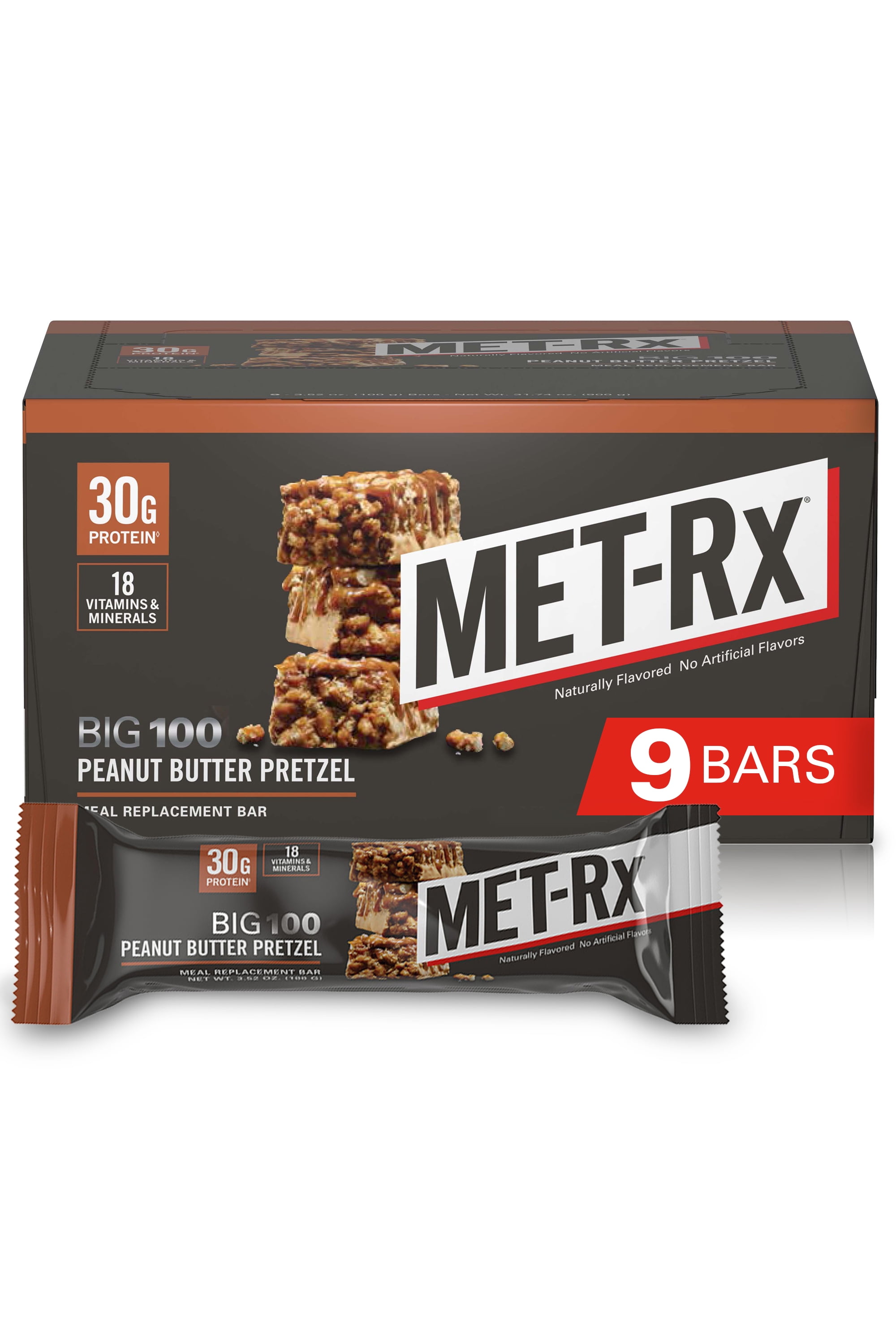 MET-Rx Big 100 Colossal Protein Bar, Peanut Butter Pretzel, Meal ...
