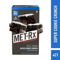 MET-Rx Big 100 High Protein Meal Replacement Bars, Super Cookie Crunch, 4 Ct