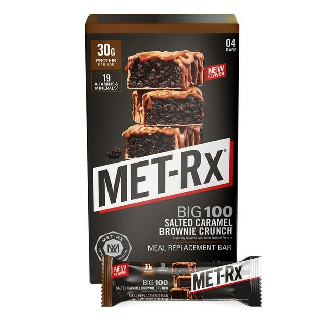 METRx Big 100 Protein Bar, Meal Replacement Bar, 30G Protein, Salted