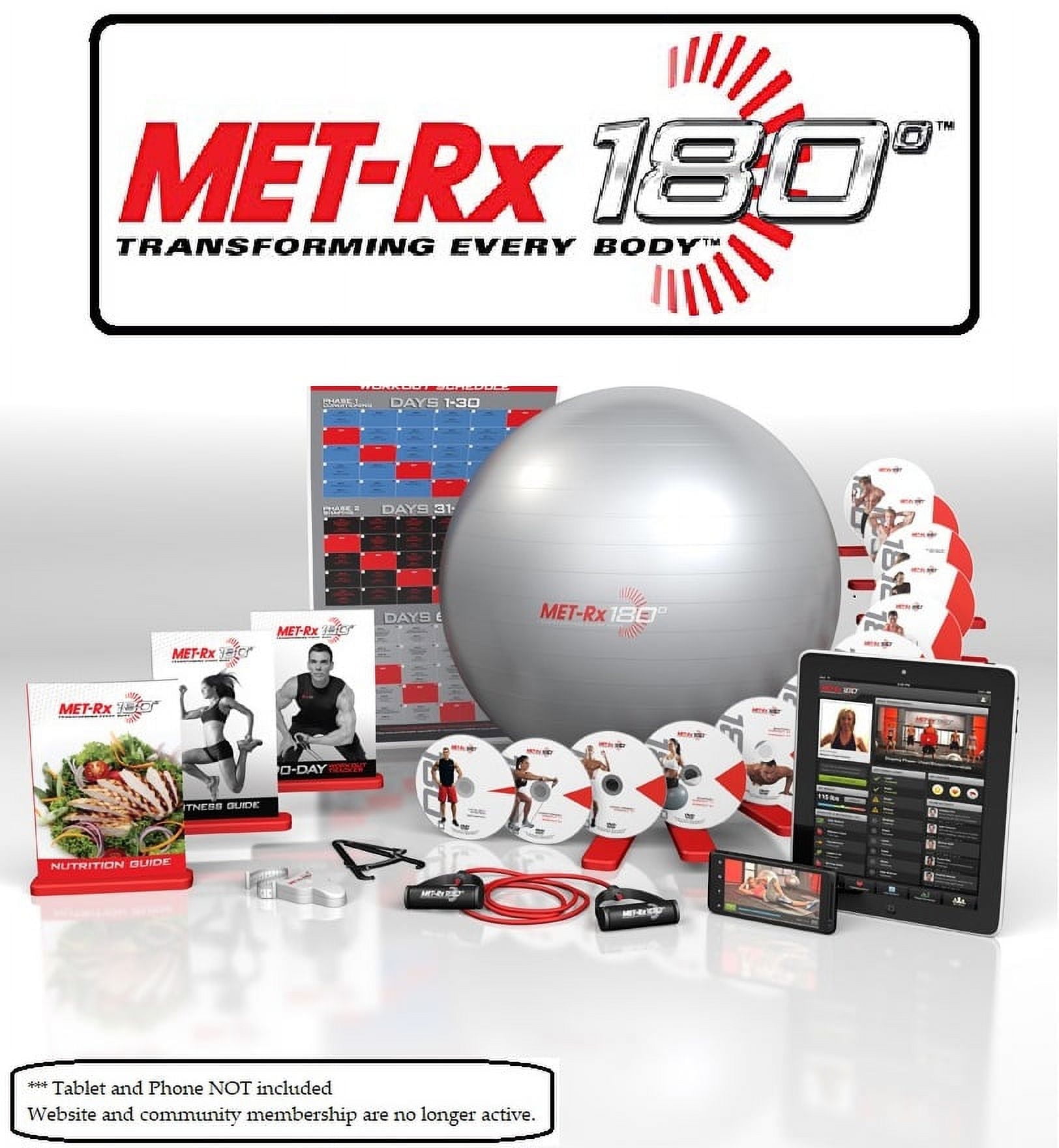 MET-Rx Exercise Ball Work Out Program Complete Kit