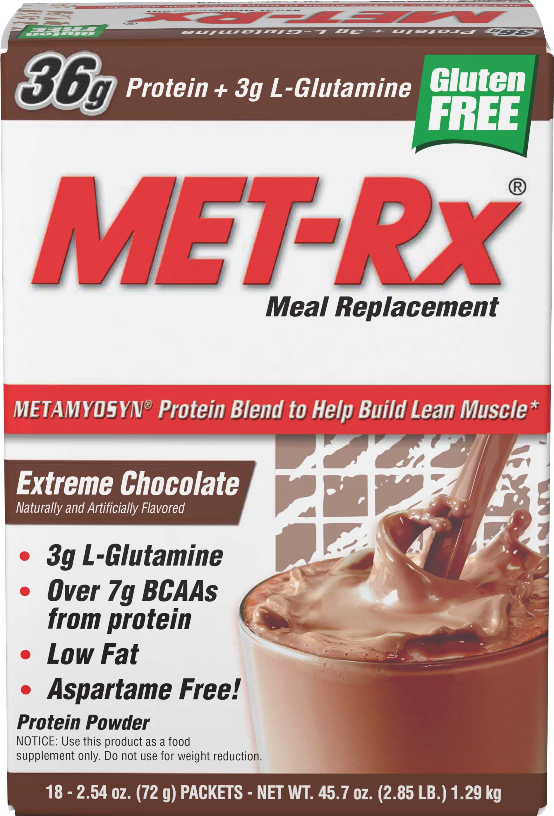 MET-Rx Original Meal Replacement Extreme Chocolate, 18 count (2.54 ...