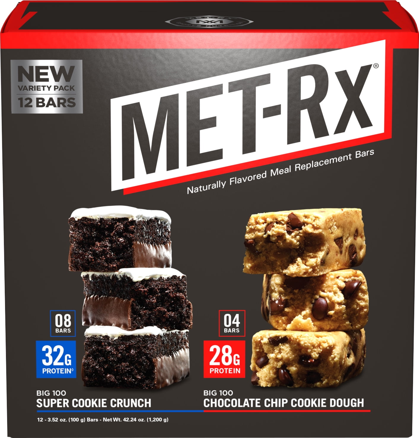 METRx Protein Bars Variety Pack, Super Cookie Crunch and Chocolate