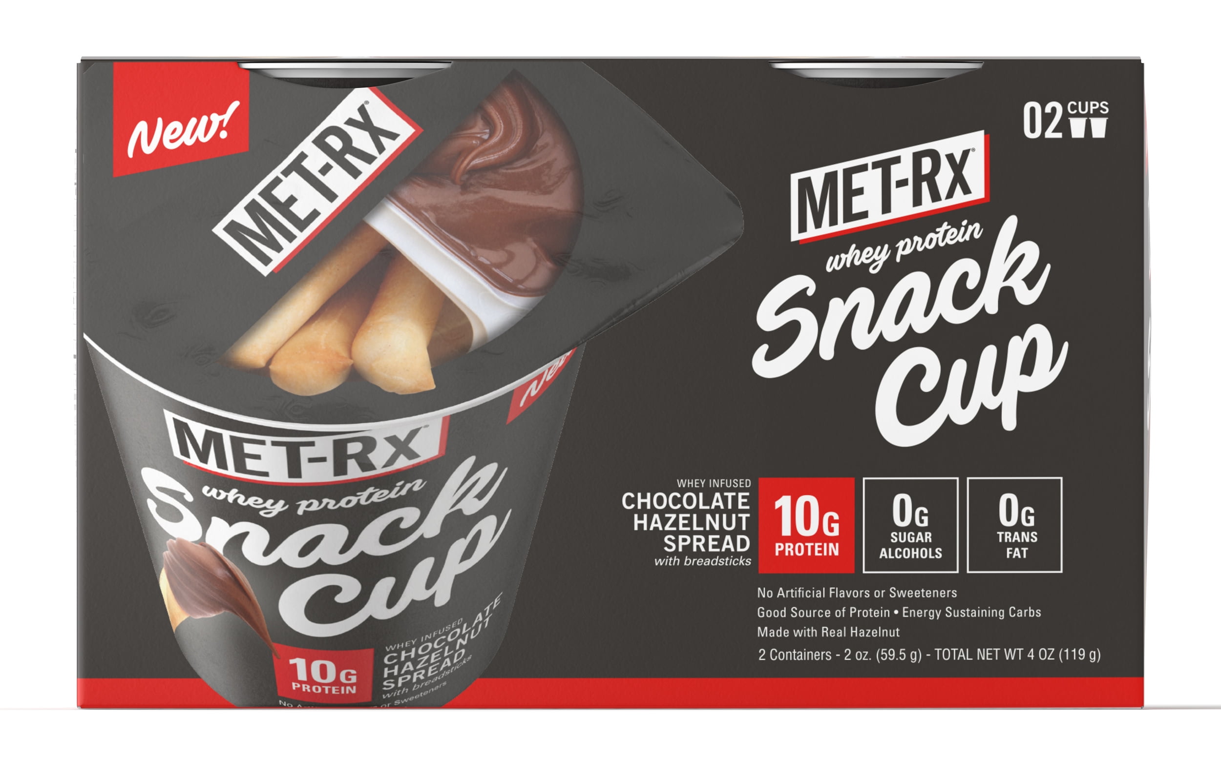 MET-Rx Whey Protein, Other, Chocolate Hazelnut,4 Oz, 2 Count