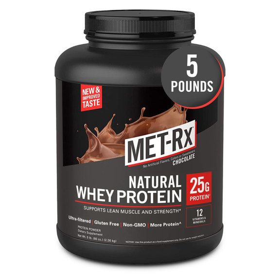 MET-Rx Whey Protein Powder, Chocolate, 23g Protein, 5 Lb
