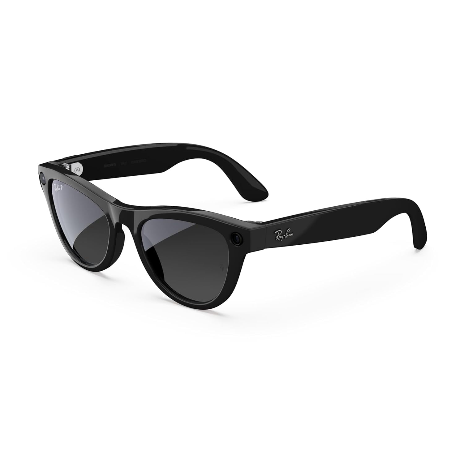Meta Ontario Cat Eye Sunglasses, Shiny Black, Polarized Gradient ...
