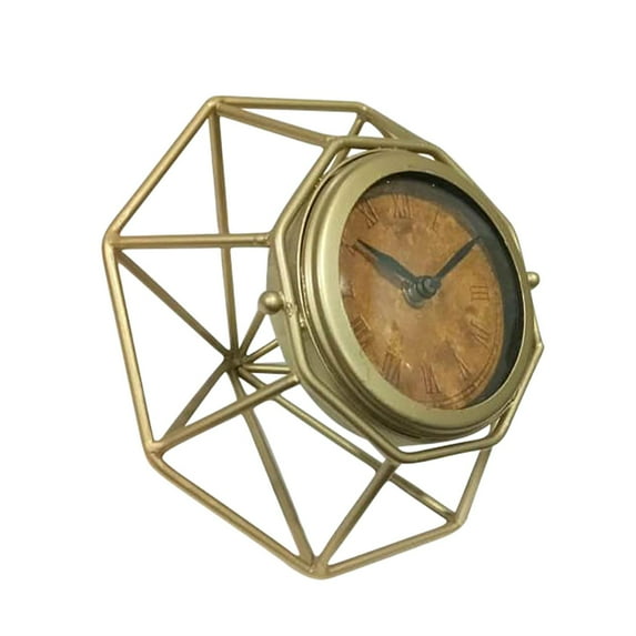 Sagebrook Home Metal Abstract Table Clock With Gold Finish 15864