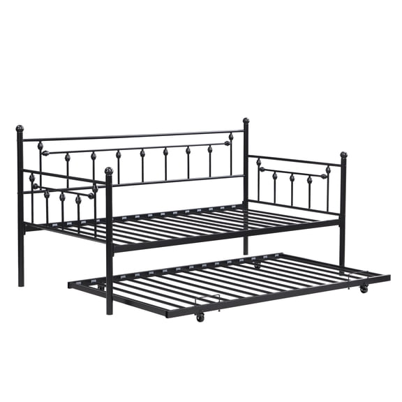 METAL Bunk Bed with trundle Black