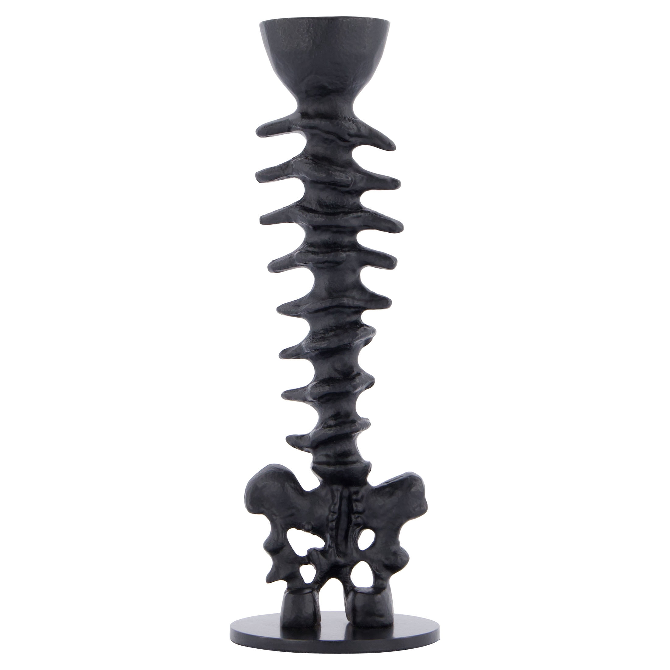 Metal Spine Candle Holder, Black, 8.6", Halloween by Way To Celebrate