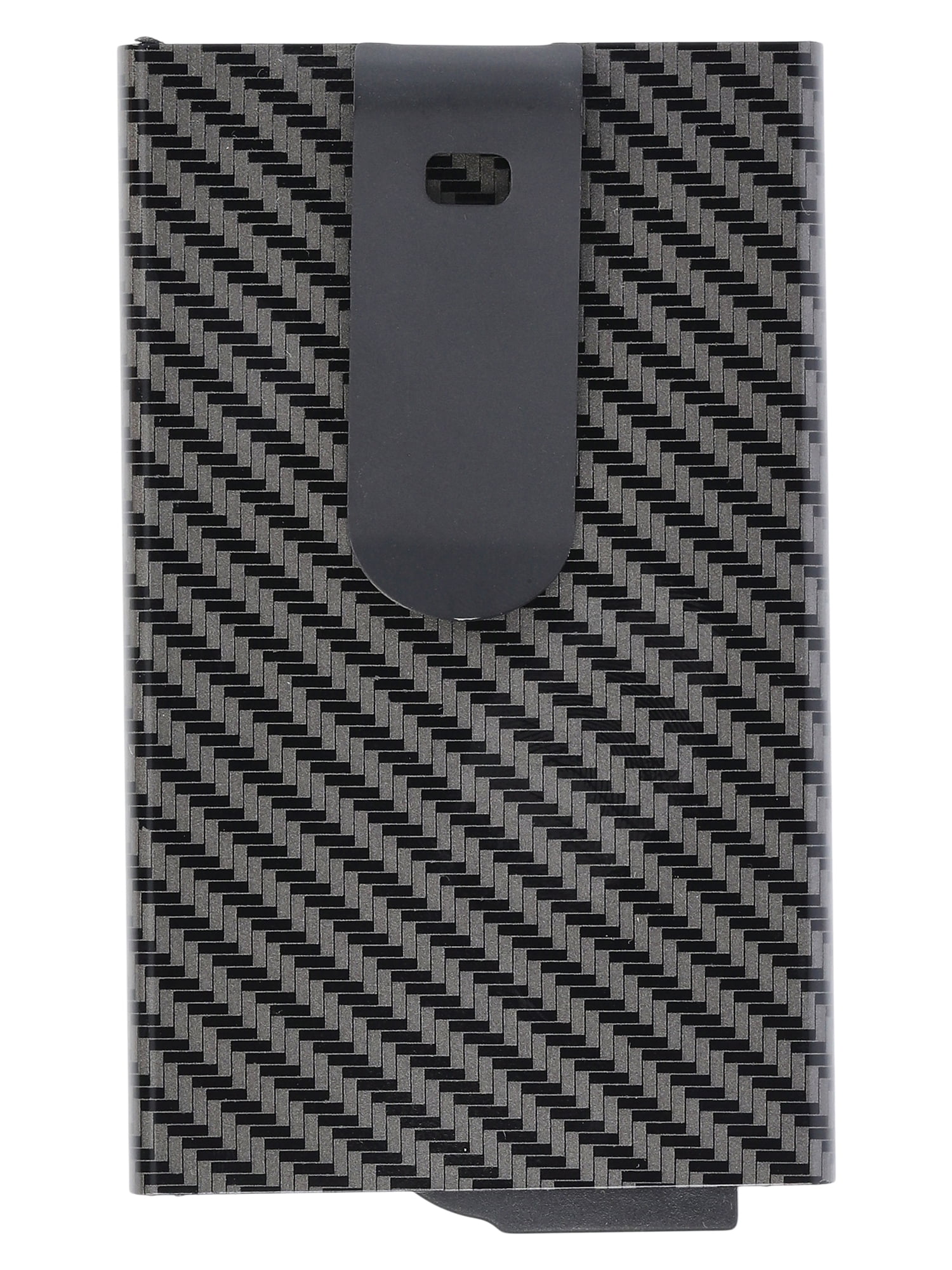 George Men's Metal Card Holder with Money Clip, Black