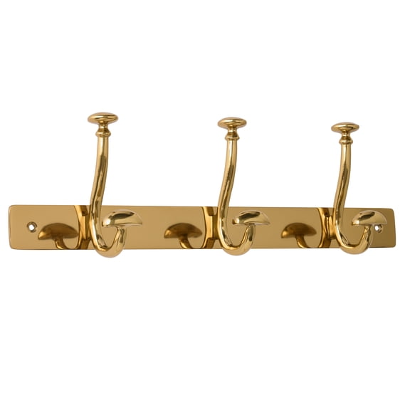 Better Homes & Gardens Modern Heirloom Metal 16-inch Hook Rack, Heritage Gold Finish