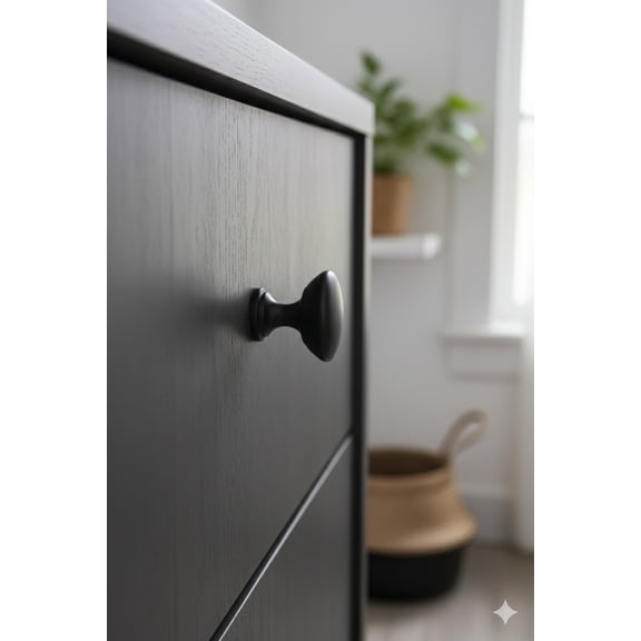 Mainstays Matte Black Round Mushroom Knob