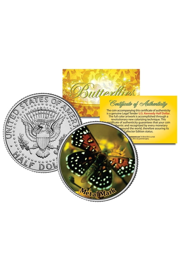 BUTTERFLY JFK Kennedy Half Dollar US Colorized Coin