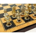 thumbnail image 1 of METAL Medieval Times Crusades Gold  Silver Busts Chess Set 18" Walnut Color Bd, 1 of 8