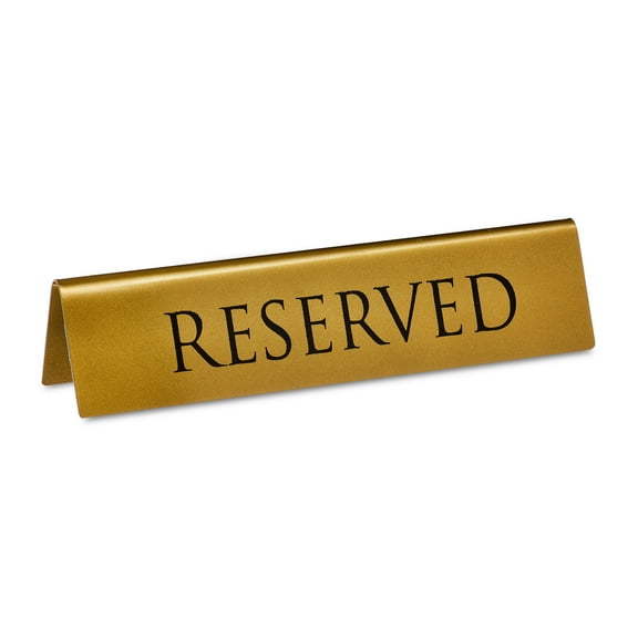 Gold Metal Tabletop Reserved Sign, by Way To Celebrate