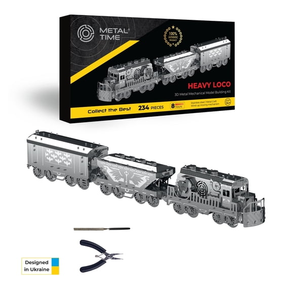 METAL-TIME Mechanical DIY Model of Freight Train Heavy Loco Easy To Assemble