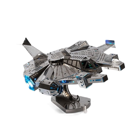 METAL TIME Nebula Scout, Metal Starship Model, 3D Cosmos Starship Metal Model, Metal Model Kit, Multicolor Led Lights with Remote Control, 74 Pieces.