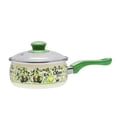 thumbnail image 1 of METALAC Olives Enamel Saucepan with Glass Lid 1.75 Qt (1.65 L) Enameled Steel Pot Sauce Pan, Green, 1 of 7