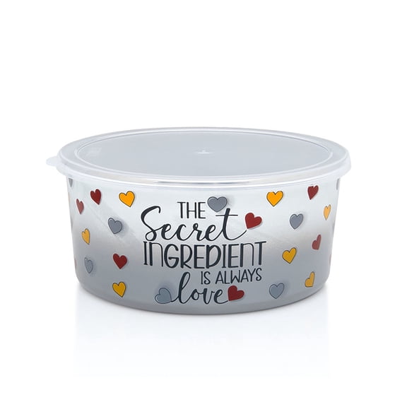 METALAC The Secret Ingredient Enamel Storage Bowl with Lid 3-qt (2.8 L) Enameled Steel Storage Food Container with Lid Set Enamel Bowl