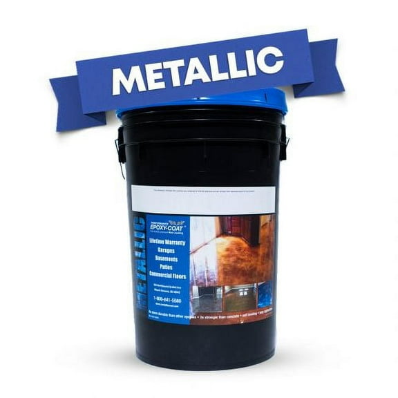 METALLIC-COAT - High Performance DIY Metallic Epoxy Floor Coating Full Kit (Great White), 3.0gal, covers up to 300sf