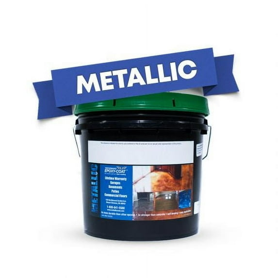 METALLIC-COAT - High Performance DIY Metallic Epoxy Floor Coating Half Kit (Pearl), 1.5gal, covers up to 150sf