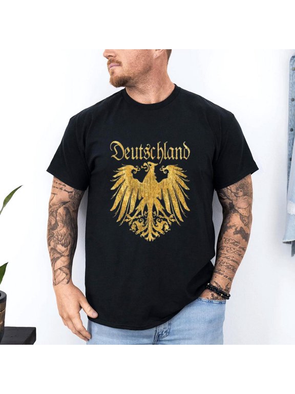 METALLIC GOLD DEUTSCHLAND GERMAN EAGLE - Cotton Unisex T-Shirt