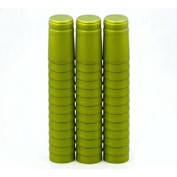 METALLIC LIME GREEN PVC SHRINK CAPSULES 30 Pack