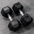 thumbnail image 1 of METIS Hex Dumbbells [Pair] | Premium Rubber-Coated Free Weights for Home & Gym Workouts | Full Set & Rack Available [5.5lbs – 110lbs], 1 of 3