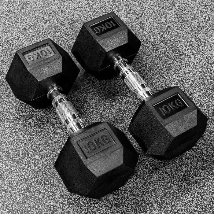 METIS Hex Dumbbells [Pair] | Premium Rubber-Coated Free Weights for Home & Gym Workouts | Full Set & Rack Available [5.5lbs – 110lbs]