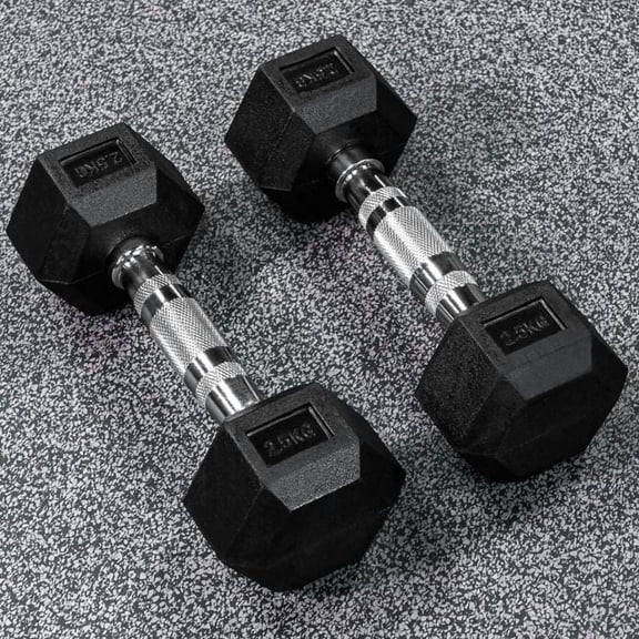 METIS Hex Dumbbells [Pair] | Premium Rubber-Coated Free Weights for Home & Gym Workouts | Full Set & Rack Available [5.5lbs – 110lbs]