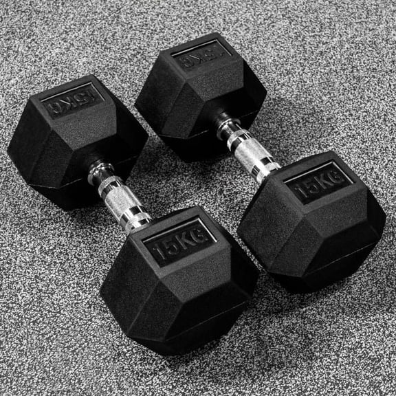 METIS Hex Dumbbells [Pair] | Premium Rubber-Coated Free Weights for Home & Gym Workouts | Full Set & Rack Available [5.5lbs – 110lbs]