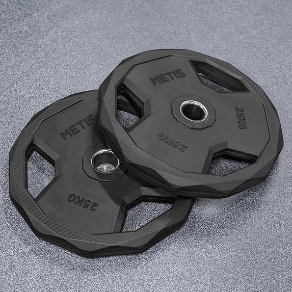 METIS Olympic Barbell Weight Plates - Olympic Plates Compatible with Olympic Bar Sleeves | Weight Plate Pair (2.75lbs-55lbs) & Weight Sets (132lbs-660lbs)