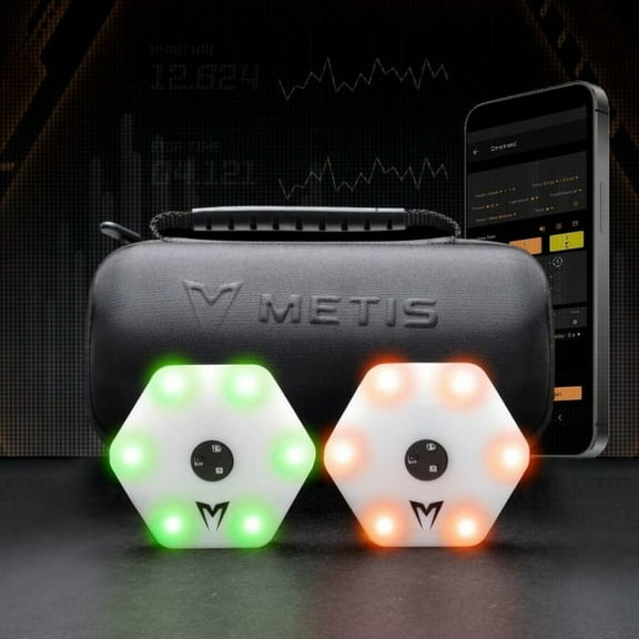 METIS Reaction Training Lights | Speed & Agility Training Tool with App Integration – LED Reaction System for Athletes, Fitness, Sports & Rehab (Pack of 2)