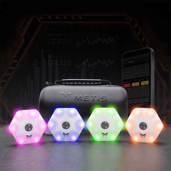 METIS Reaction Training Lights | Speed & Agility Training Tool with App Integration – LED Reaction System for Athletes, Fitness, Sports & Rehab (Pack of 4)