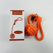 METIYA Pet toys made of rope,Dog Ball Toy,Dog Interactive Rope Chew Toys Durable Teeth Throw and Tug War Plays for Medium to Large Breeds and PuppiesOrange