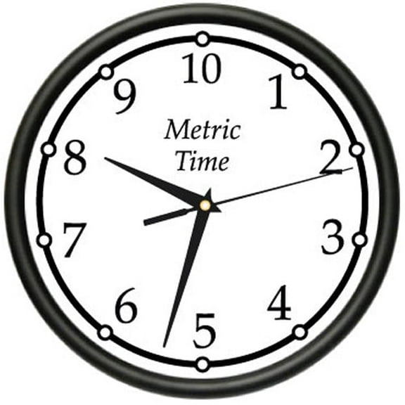METRIC TIME Wall Clock metric system timing watch time interval  gag gift