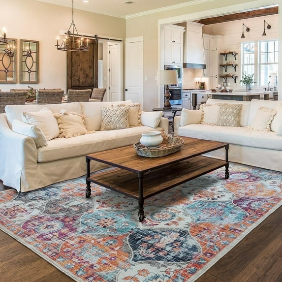 METSAVAIM 5x7 Area Rug - Ultra Soft Moroccan Rugs for Bedroom, Living Room & Office | Non-Slip Machine Washable Rugs, Ideal for Indoor & Outdoor Use