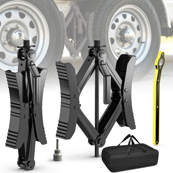 Metuvoln RV Wheel Chock Stabilizer 2 Sets with Wrench & Storage Bag,Heavy Duty X Chock for RV Travel Trailer,Fits 3.5"-12" Wheel Gaps
