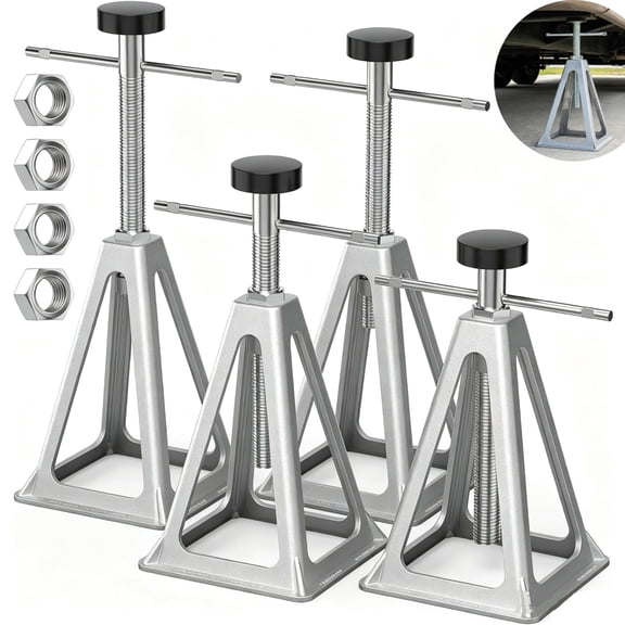 Metuvoln 4-Pack RV Stabilizer Jacks with Rubber Pads,11"-17" Height-Adjustable,Support up to 6000lbs Each,for RV Travel Trailer Camper