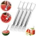 thumbnail image 1 of MEUDQU 2-in-1 Stainless Steel Fruit Cutter, 2024 Portable Watermelon Fork Slicer Cutter with Round Handle for Home Kitchen Gadget, 1 of 6