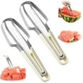 thumbnail image 1 of MEUDQU 2024 Watermelon Cutter, 3-in-1 Watermelon Fork Slicer Cutter Stainless Steel Watermelon Windmill Cutter, 3 In 1 Summer Watermelon Cutting Tool Fork Slicer Knife Set for Home, 1 of 9